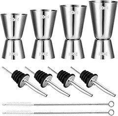 Guía para medir ingredientes con un jigger de acero inoxidable