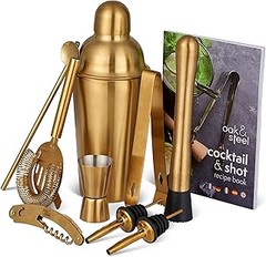 Jiggers dorados para cóctel