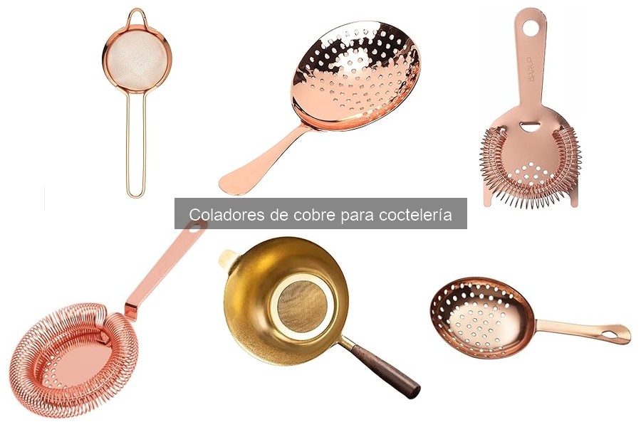 Accesorios ideales para coladores de cobre en coctelería