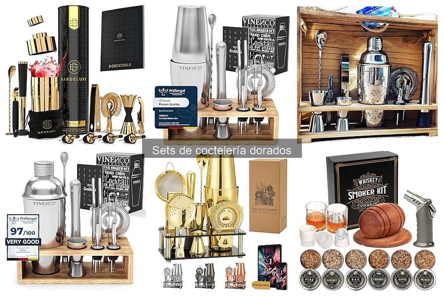 Alternativas a Sets de Coctelería Dorados para tu Bar en Casa