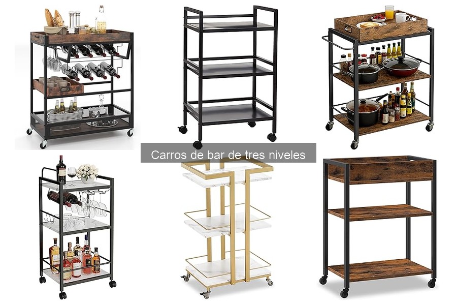 Carros de bar de tres niveles para fiestas y eventos