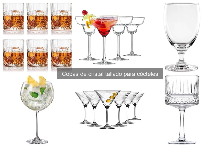 Comparativa de Copas de Cristal Tallado para Cócteles