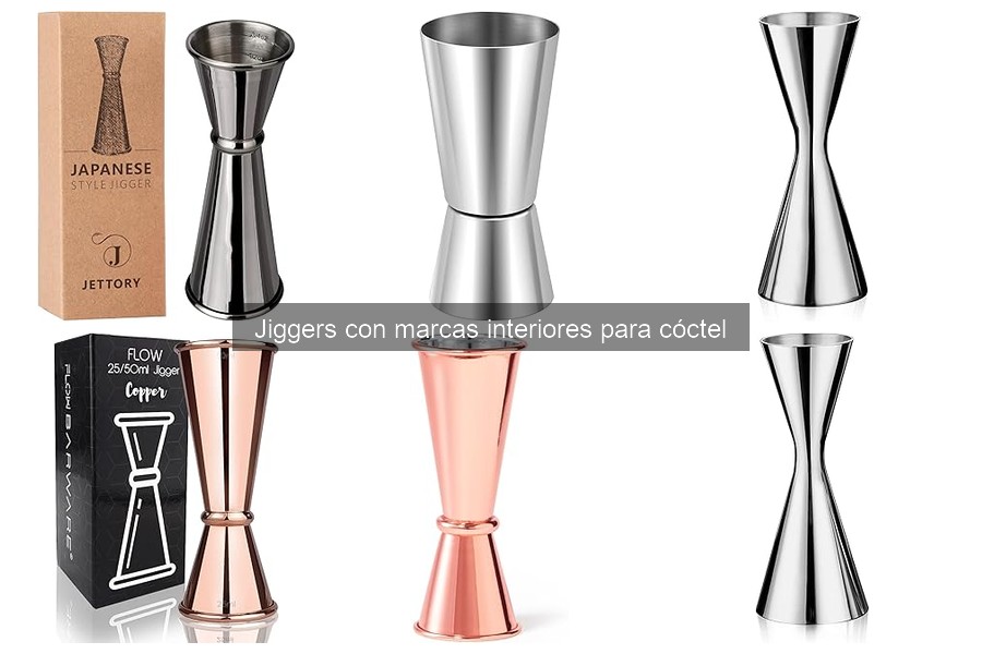 Comparativa de Jiggers con Marcas Interiores para Cóctel