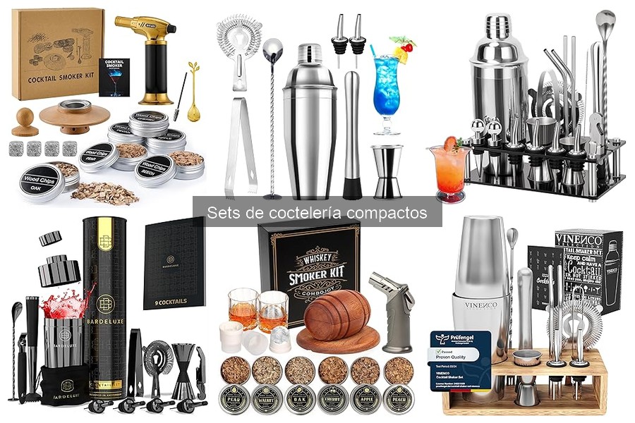 Comparativa de sets de coctelería compactos y grandes