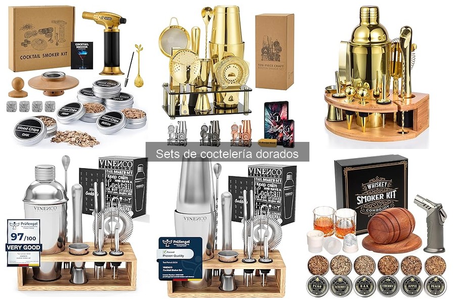Comparativa de Sets de Coctelería Dorados y Otros Colores