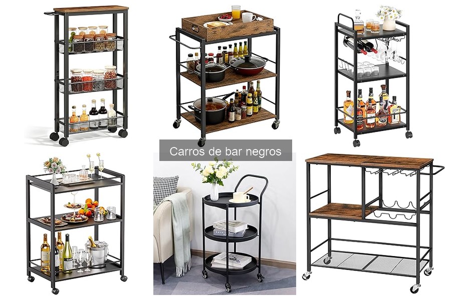 ** Decora tu hogar con un carro de bar negro elegante