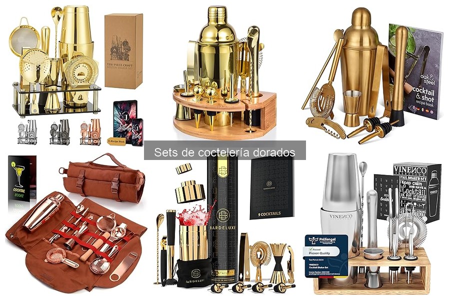 Decoración de bar en casa: Sets de coctelería dorados