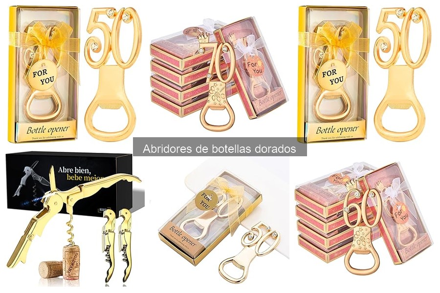 Diseño y funcionalidad de abridores de botellas dorados