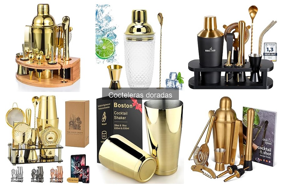 Ideas creativas para presentar cócteles con cocteleras doradas