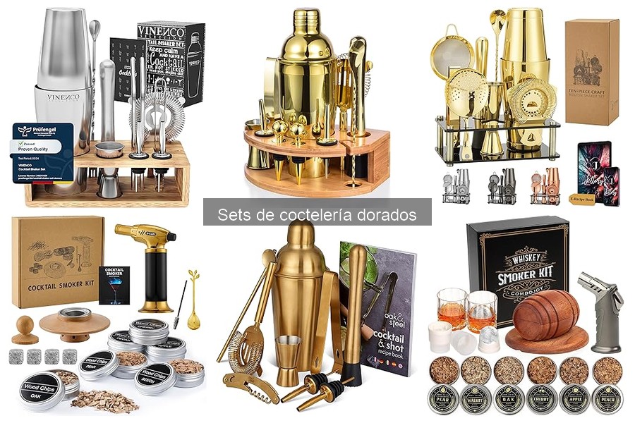 Los Mejores Sets de Coctelería Dorados para tu Bar en Casa