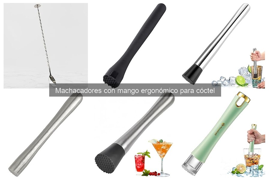 Machacadores eco-amigables con mango ergonómico para cócteles