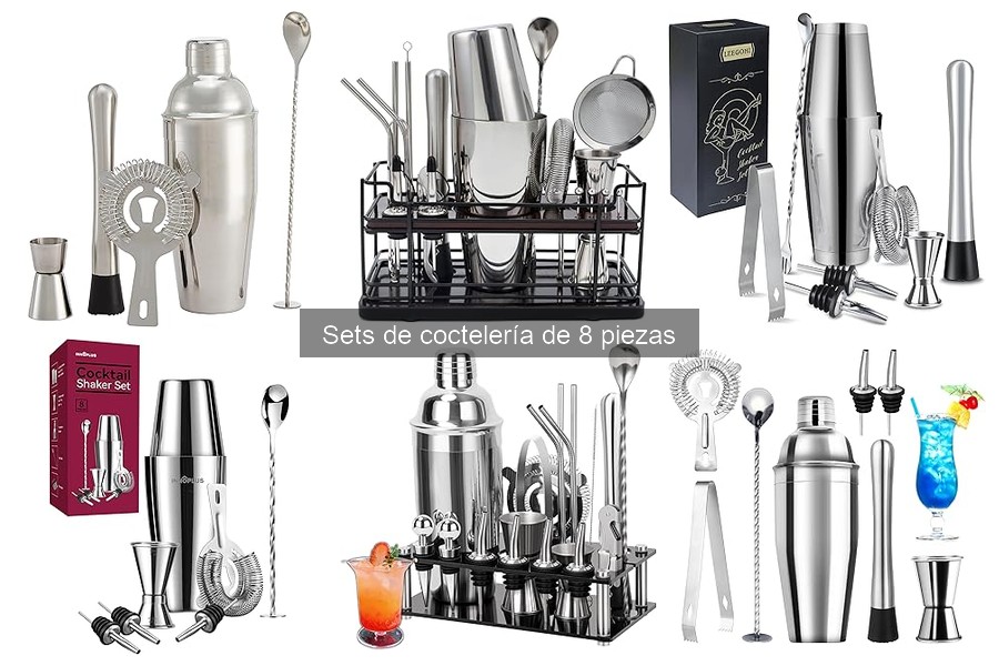 Mantenimiento y limpieza de sets de coctelería de 8 piezas