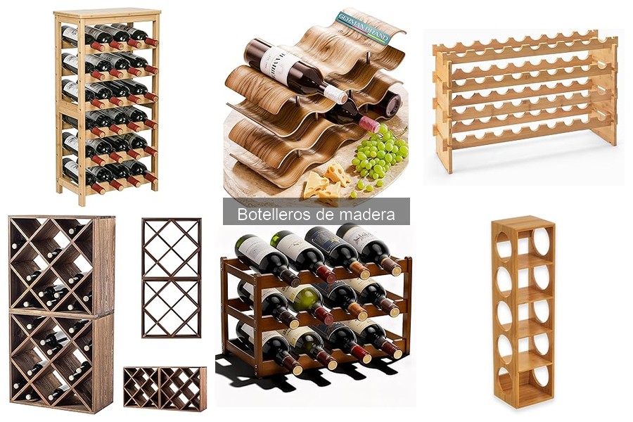 Mejores botelleros de madera para espacios pequeños