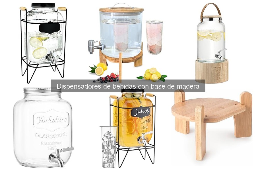 Mejores dispensadores de bebidas con base de madera para fiestas