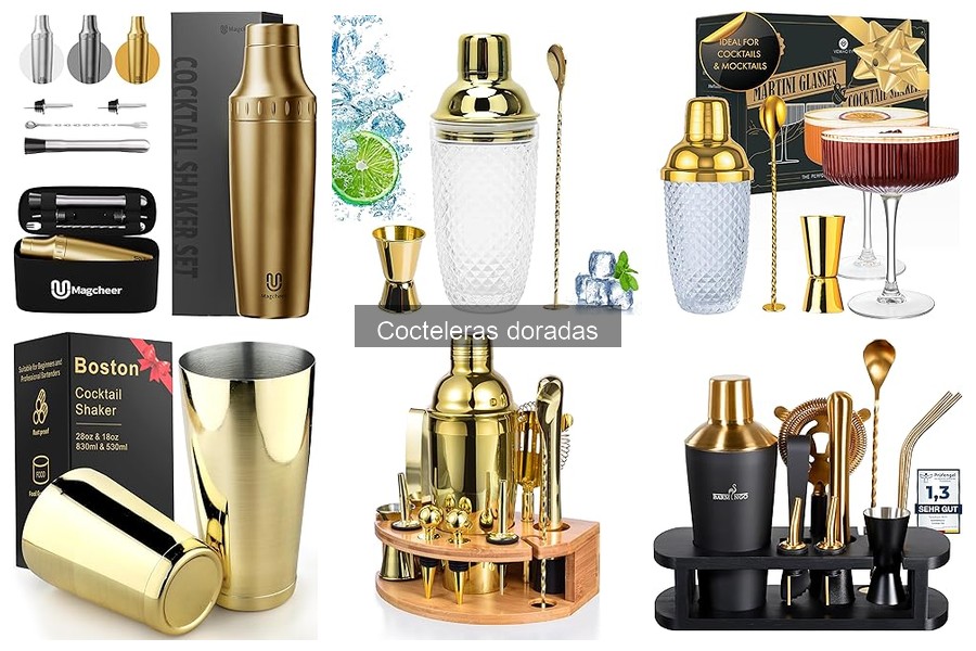Mejores estilos de cocteleras doradas para tus fiestas