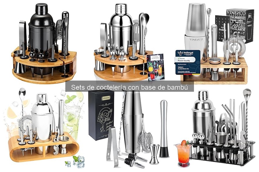 Mejores sets de coctelería con base de bambú para principiantes