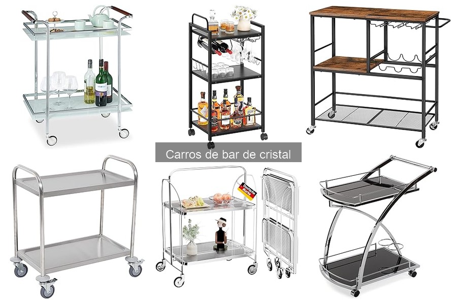 Opciones de personalización para carros de bar de cristal