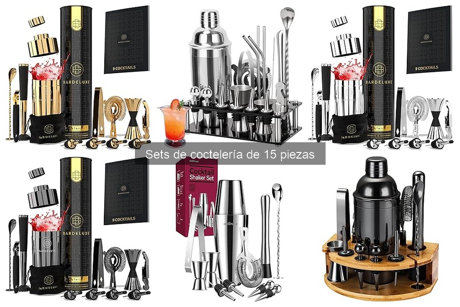 Opiniones de los mejores sets de coctelería de 15 piezas