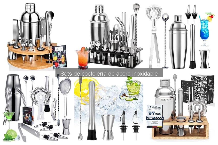 Personaliza tu set de coctelería de acero inoxidable