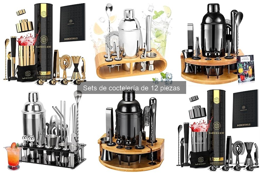 Precios promedio de sets de coctelería de 12 piezas