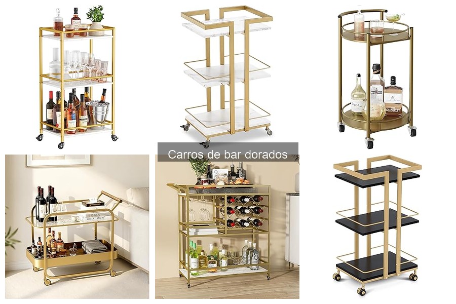 ¿Qué es un carro de bar dorado? Características y estilo
