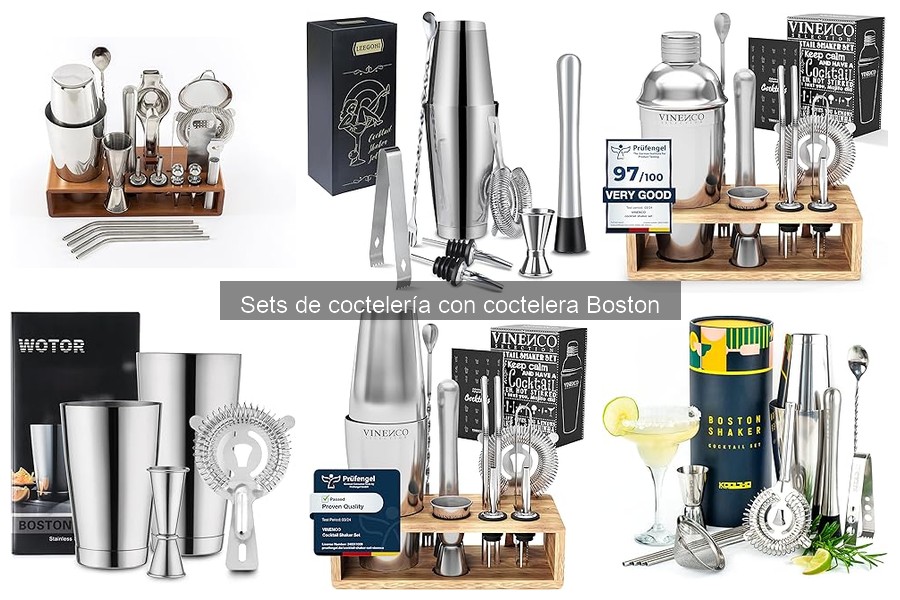 ¿Qué incluye un set de coctelería con coctelera Boston?