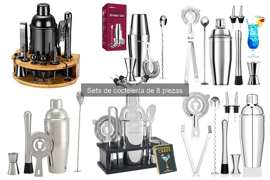 ¿Qué incluye un set de coctelería de 8 piezas?