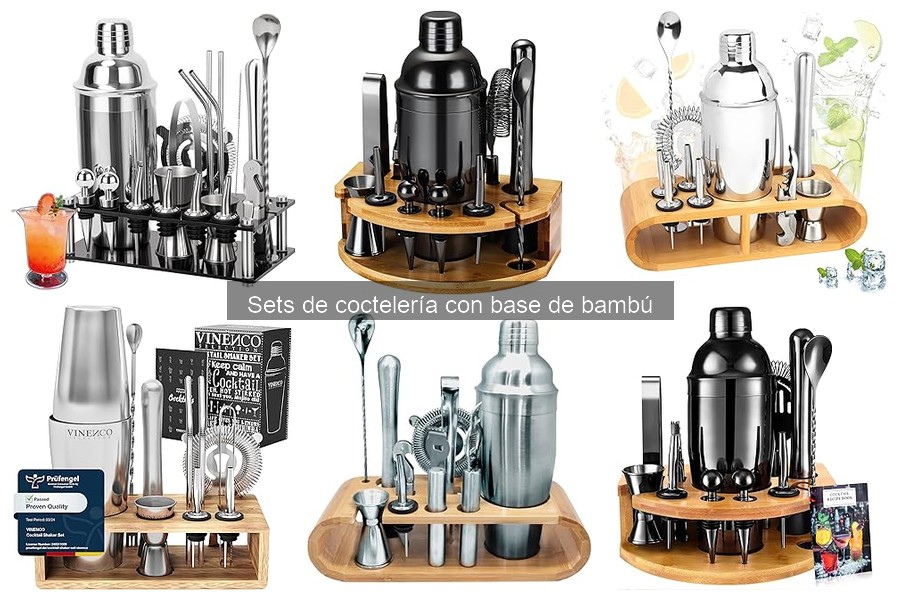 Sets de coctelería ecológicos con base de bambú para tu hogar
