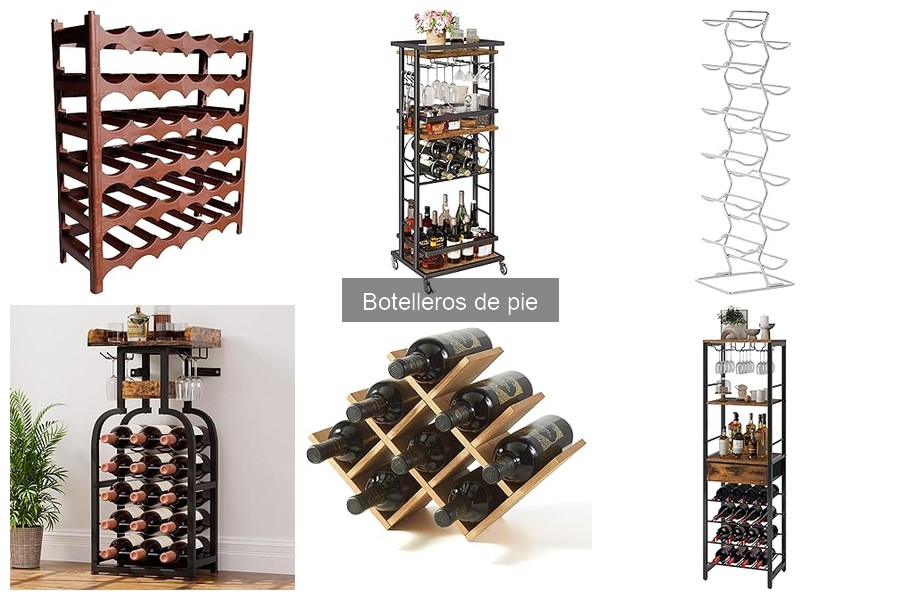 Tipos de botelleros de pie: guías y características detalladas