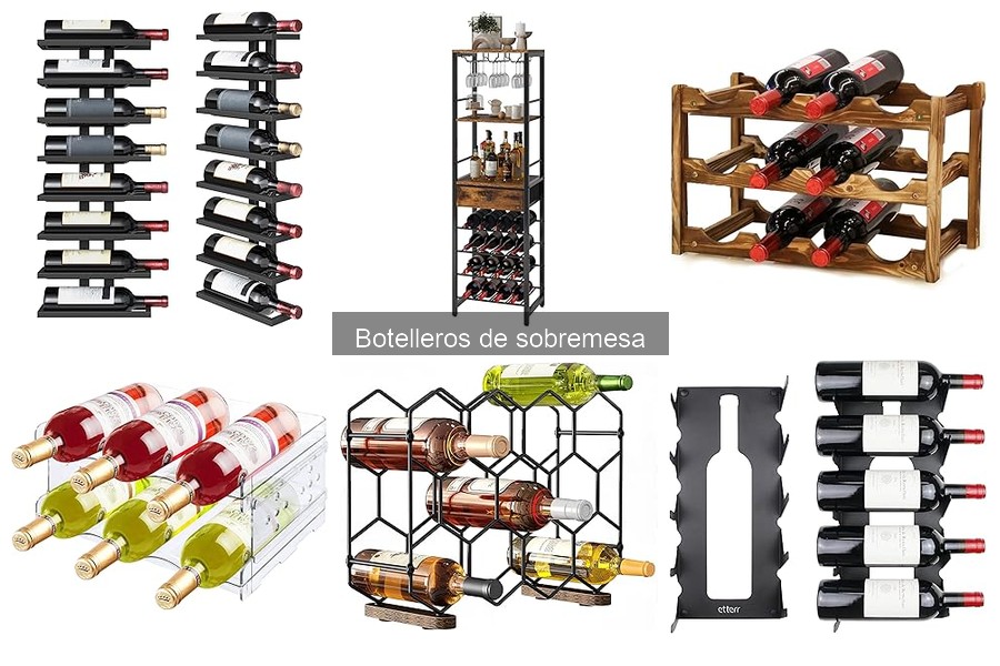 Tipos de botelleros de sobremesa y sus características