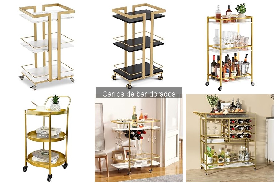 Tipos de carros de bar dorados: Estilos y diseños para tu hogar