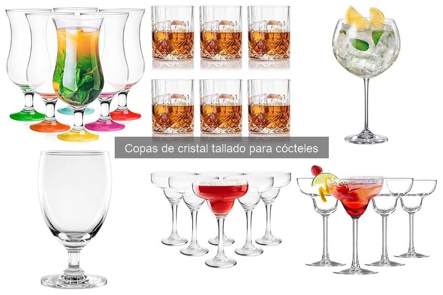 Tipos de copas de cristal tallado para cócteles: guía completa