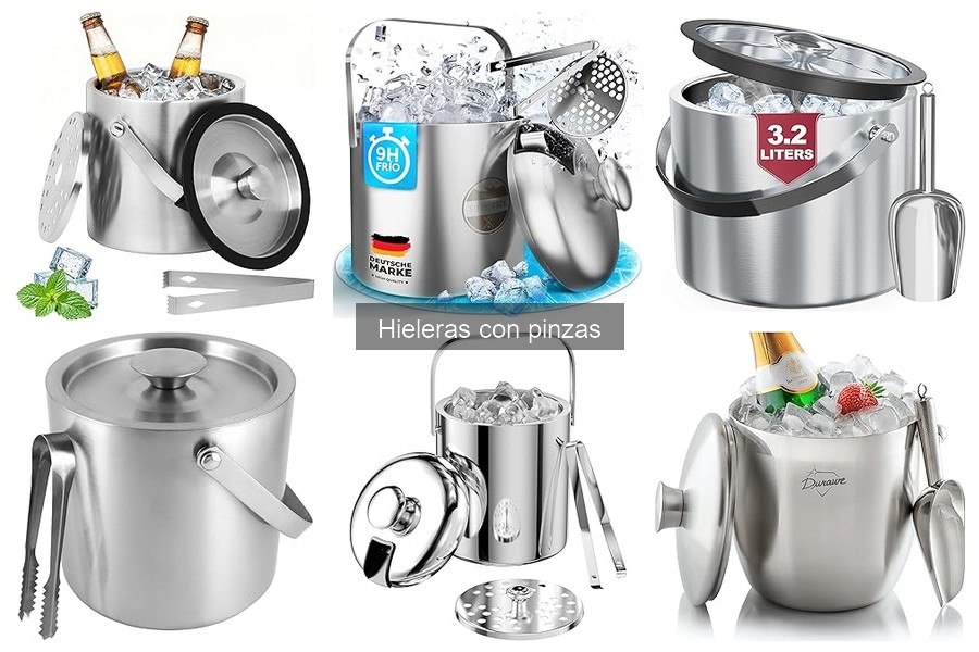 Tipos de hieleras con pinzas para tu bar en casa