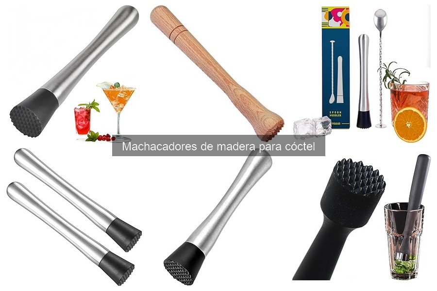 Tipos de machacadores de madera para cócteles y características