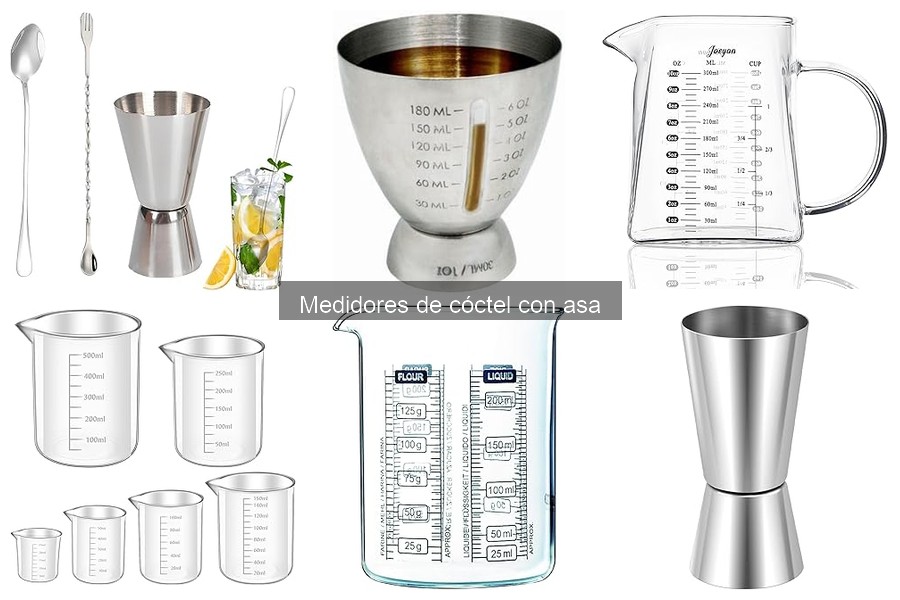 Tipos de medidores de cóctel con asa: características y usos