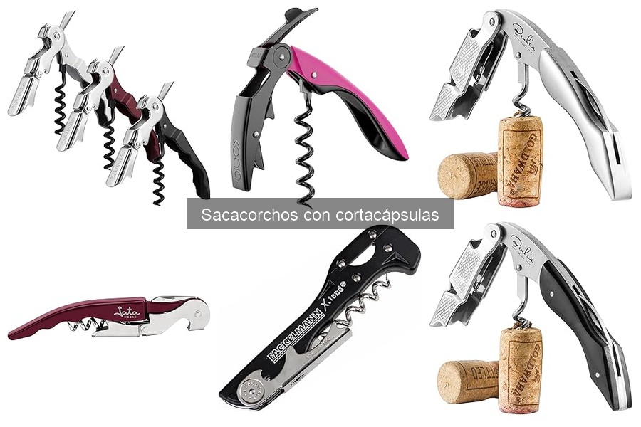 Tipos de sacacorchos con cortacápsulas para tu bar en casa